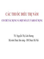 BÀI GIẢNG CÁC THUỐC ĐIỀU TRỊ NẤM - CƠ CHẾ TÁC DỤNG VÀ MỘT SỐ LƯU Ý KHI SỬ DỤNG