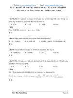Giải chi tiết đề thi thử THPT QG năm 2018 (môn Hóa)  lần 3  trường Chuyên (ĐH Vinh)