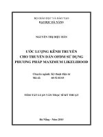 Ước lượng kênh truyền cho truyền dẫn OFDM sử dụng phương pháp maximum likelihood (tt) 