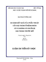 LATS Y HỌC-So sánh kết quả của phẫu thuật cắt đại tràng ở bệnh nhân có và không có chuẩn bị đại tràng trước mổ (FULL TEXT)