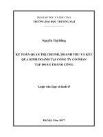 Kế toán quản trị chi phí, doanh thu và kết quả kinh doanh tại Công ty Cổ phần Tập đoàn Thành Công_2