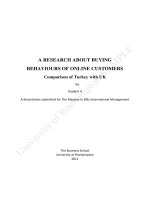 A research about buying behaviors of online customers