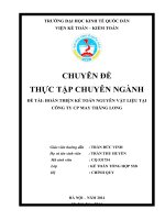 CHUYÊN ĐỀ THỰC TẬP TỐT NGHIỆP KẾ TOÁN, đề tài “Hoàn thiện kế toán nguyên vật liệu tại Công ty Cổ phần May Thăng Long”