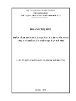 Phân tích kinh tế của quản lý cầu nước sinh hoạt nghiên cứu trên địa bàn Hà Nội (Luận án tiến sĩ)