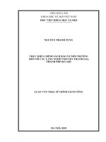 Thực hiện chính sách bảo vệ môi trường đối với các làng nghề ở huyện Thanh Oai, thành phố Hà Nội (Luận văn thạc sĩ)