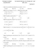 Đề thi thử toán THPT QG 2018 lần 2 sở GDĐT nam định