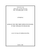 Đánh giá việc thực hiện chính sách giáo dục từ thực tiễn quận Tây Hồ, Hà Nội (Luận văn thạc sĩ)