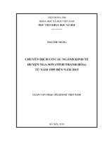 Chuyển dịch cơ cấu ngành kinh tế huyện Nga Sơn (tỉnh Thanh Hóa) từ năm 1995 đến năm 2015 (Luận văn thạc sĩ)