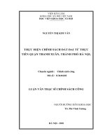 Thực hiện chính sách đất đai từ thực tiễn quận Thanh Xuân, Thành phố Hà Nội (Luận văn thạc sĩ)