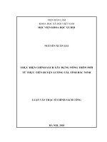 Thực hiện chính sách xây dựng nông thôn mới từ thực tiễn huyện Lương Tài, tỉnh Bắc Ninh (Luận văn thạc sĩ)