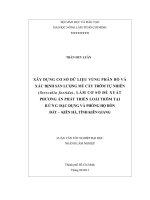 XÂY DỰNG CƠ SỞ DỮ LIỆU VÙNG PHÂN BỐ VÀ XÁC ĐỊNH SẢN LƯỢNG MỦ CÂY TRÔM TỰ NHIÊN (Sterculia foetida), LÀM CƠ SỞ ĐỀ XUẤT PHƯƠNG ÁN PHÁT TRIỂN LOÀI TRÔM TẠI RỪNG ĐẶC DỤNG VÀ PHÒNG HỘ HÒN ĐẤT – KIÊN HÀ, TỈNH KIÊN GIANG
