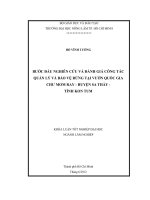 BƯỚC ĐẦU NGHIÊN CỨU VÀ ĐÁNH GIÁ CÔNG TÁC QUẢN LÝ VÀ BẢO VỆ RỪNG TẠI VƯỜN QUỐC GIA CHƯ MOM RAY  HUYỆN SA THẦY  TỈNH KON TUM