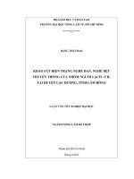 KHẢO SÁT HIỆN TRẠNG NGHỀ ĐAN, NGHỀ DỆT TRUYỀN THỐNG CỦA NHÓM NGƯỜI LẠCH  CIL TẠI HUYỆN LẠC DƯƠNG, TỈNH LÂM ĐỒNG