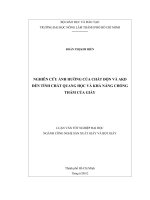 NGHIÊN CỨU ẢNH HƯỞNG CỦA CHẤT ĐỘN VÀ AKD ĐẾN TÍNH CHẤT QUANG HỌC VÀ KHẢ NĂNG CHỐNG THẤM CỦA GIẤY