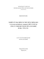NGHIÊN CỨU ĐẶC ĐIỂM CẤU TRÚC RỪNG TRỒNG KEO LAI (Acacia auriculiformis x mangium) 2 ĐẾN 5 TUỔI TẠI CÔNG TY TNHH MỘT THÀNH VIÊN LÂM NGHIỆP BÀ RỊA –VŨNG TÀU