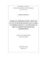 TÌM HIỂU QUÁ TRÌNH HÌNH THÀNH VÀ PHÂN TÍCH CÁC YẾU TỐ ẢNH HƯỞNG ĐẾN KHẢ NĂNG LAN RỘNG CỦA MÔ HÌNH NLKH XEN CA CAO TRONG ĐIỀU TẠI THÔN 1 XÃ MINH HƯNG,HUYỆN BÙ ĐĂNG, TỈNH BÌNH PHƯỚC