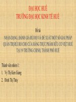 Quản trị rủi ro  Nhận dạng, phân tích, đánh giá rủi ro và đề xuất giải pháp cho cửa hàng thực phẩm sạch Hữu Cơ Huế Việt