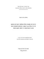 KHẢO SÁT QUY TRÌNH CÔNG NGHỆ SẢN XUẤT BÀN WOODY DINING TABLE TẠI CÔNG TY CỔ PHẦN KIẾN TRÚC VÀ NỘI THẤT NANO