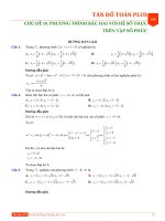 GIẢI CHI TIẾT   phương trình trên tập số phức