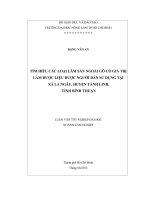TÌM HIỂU CÁC LOẠI LÂM SẢN NGOÀI GỖ CÓ GIÁ TRỊ LÀM DƯỢC LIỆU ĐƯỢC NGƯỜI DÂN SỬ DỤNG TẠI XÃ LA NGÂU, HUYỆN TÁNH LINH, TỈNH BÌNH THUẬN