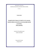 TÌM HIỂU VIỆC SỬ DỤNG CÂY THUỐC VÀ CÁC LOẠI RAU TRUYỀN THỐNG CỦA NGƯỜI CIL TẠI XÃ ĐẠ NHIM, HUYỆN LẠC DƯƠNG, TỈNH LÂM ĐỒNG