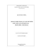 KHẢO SÁT HIỆN TRẠNG CÁC LOÀI THÚ MÓNG GUỐC CHẴN TẠI VƯỜN QUỐC GIA PHƯỚC BÌNH  NINH THUẬN