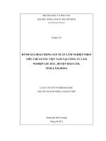 ĐÁNH GIÁ HOẠT ĐỘNG SẢN XUẤT LÂM NGHIỆP THEO TIÊU CHUẨN FSC VIỆT NAM TẠI CÔNG TY LÂM NGHIỆP LỘC BẮC, HUYỆN BẢO LÂM, TỈNH LÂM ĐỒNG