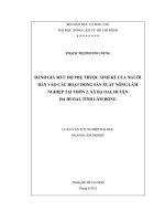 ĐÁNH GIÁ MỨC ĐỘ PHỤ THUỘC SINH KẾ CỦA NGƯỜI DÂN VÀO CÁC HOẠT ĐỘNG SẢN XUẤT NÔNG LÂM NGHIỆP TẠI THÔN 2, XÃ ĐẠ OAI, HUYỆN ĐẠ HUOAI, TỈNH LÂM ĐỒNG