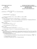Đáp án đề thi vào 10 chuyên toán tỉnh bến tre 2018 2019