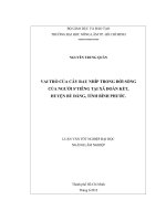 VAI TRÒ CỦA CÂY RAU NHÍP TRONG ĐỜI SỐNG CỦA NGƯỜI S’TIÊNG TẠI XÃ ĐOÀN KẾT, HUYỆN BÙ ĐĂNG, TỈNH BÌNH PHƯỚC.