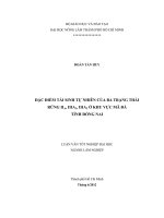 ĐẶC ĐIỂM TÁI SINH TỰ NHIÊN CỦA BA TRẠNG THÁI RỪNG IIA, IIIA1, IIIA2 Ở KHU VỰC MÃ ĐÀ TỈNH ĐỒNG NAI