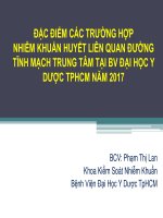 ĐẶC ĐIỂM CÁC TRƯỜNG HỢP NHIỄM KHUẨN HUYẾT LIÊN QUAN ĐƯỜNG TĨNH MẠCH TRUNG TÂM TẠI BV ĐẠI HỌC Y DƯỢC TPHCM NĂM 2017