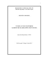 VĂN HÓA AN TOÀN NGƯỜI BỆNH TẠI BỆNH VIỆN ĐA KHOA ĐỒNG THÁP NĂM 2012