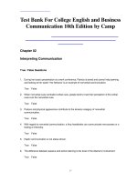 Test bank for college english and business communication 10th edition by camp 