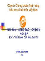 bai ban – sang tao – chuyen nghiep – Thế mạnh của nhà đầu tư