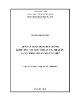 Quản lý hoạt động bồi dưỡng giáo viên tiểu học ở quận thanh xuân, hà nội theo chuẩn nghề nghiệp 