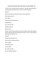 Cách giải những bài toán khó dành cho lớp 4(phần 14) 