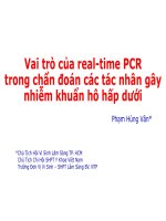 Vai trò của real-time PCR trong chẩn đoán các tác nhân gây nhiễm khuẩn hô hấp dưới - Phạm Hùng Vân