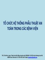 BÀI GIẢNG TỔ CHỨC HỆ THỐNG PHẪU THUẬT AN TOÀN TRONG CÁC BỆNH VIỆN