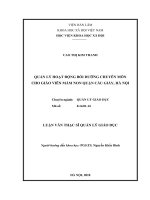 Quản lý hoạt động bồi dưỡng chuyên môn cho giáo viên mầm non quận cầu giấy, hà nội 