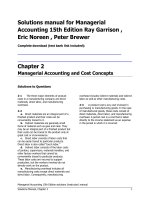 Solutions manual for managerial accounting 15th edition ray garrison , eric noreen , peter brewer 