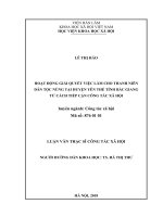 Giải quyết việc làm cho thanh niên dân tộc nùng tại huyện yên thế, tỉnh bắc giang từ cách tiếp cận công tác xã hội 