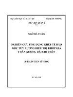 LATS Y HỌC - Nghiên cứu ứng dụng ghép tế bào gốc tủy xương điều trị khớp giả thân xương dài chi trên (FULL TEXT)