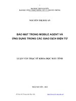Bảo mật trong mobile agent và ứng dụng trong các giao dịch điện tử ( Luận văn thạc sĩ)