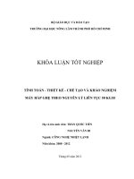 TÍNH TOÁN  THIẾT KẾ  CHẾ TẠO VÀ KHẢO NGHIỆM MÁY HẤP GHẸ THEO NGUYÊN LÝ LIÊN TỤC 50 KGH