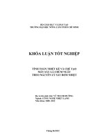 TÍNH TOÁN THIẾT KẾ VÀ CHẾ TẠO MÁY SẤY LÁ CHÙM NGÂY THEO NGUYÊN LÝ SẤY BƠM NHIỆT