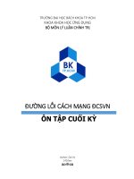 ĐƯỜNG LỐI CÁCH MẠNG ĐCSVN ÔN TẬP CUỐI KỲ