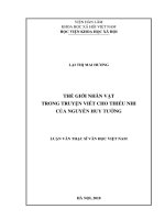 Thế giới nhân vật trong truyện viết cho thiếu nhi của nguyễn huy tưởng 