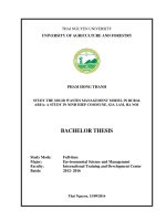 Study the solid wastes management model in rural area a study in ninh hiep commune, gia lam, ha noi 