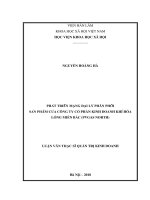 Phát triển mạng đại lý phân phối sản phẩm của công ty cổ phần kinh doanh khí hóa lỏng miền bắc (PVGas north)